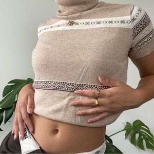 light brown turtleneck sweater shirt sleeve